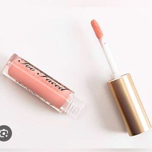 Too Faced Peach Naked Dolly Lip Gloss with Gold Cap Brand New